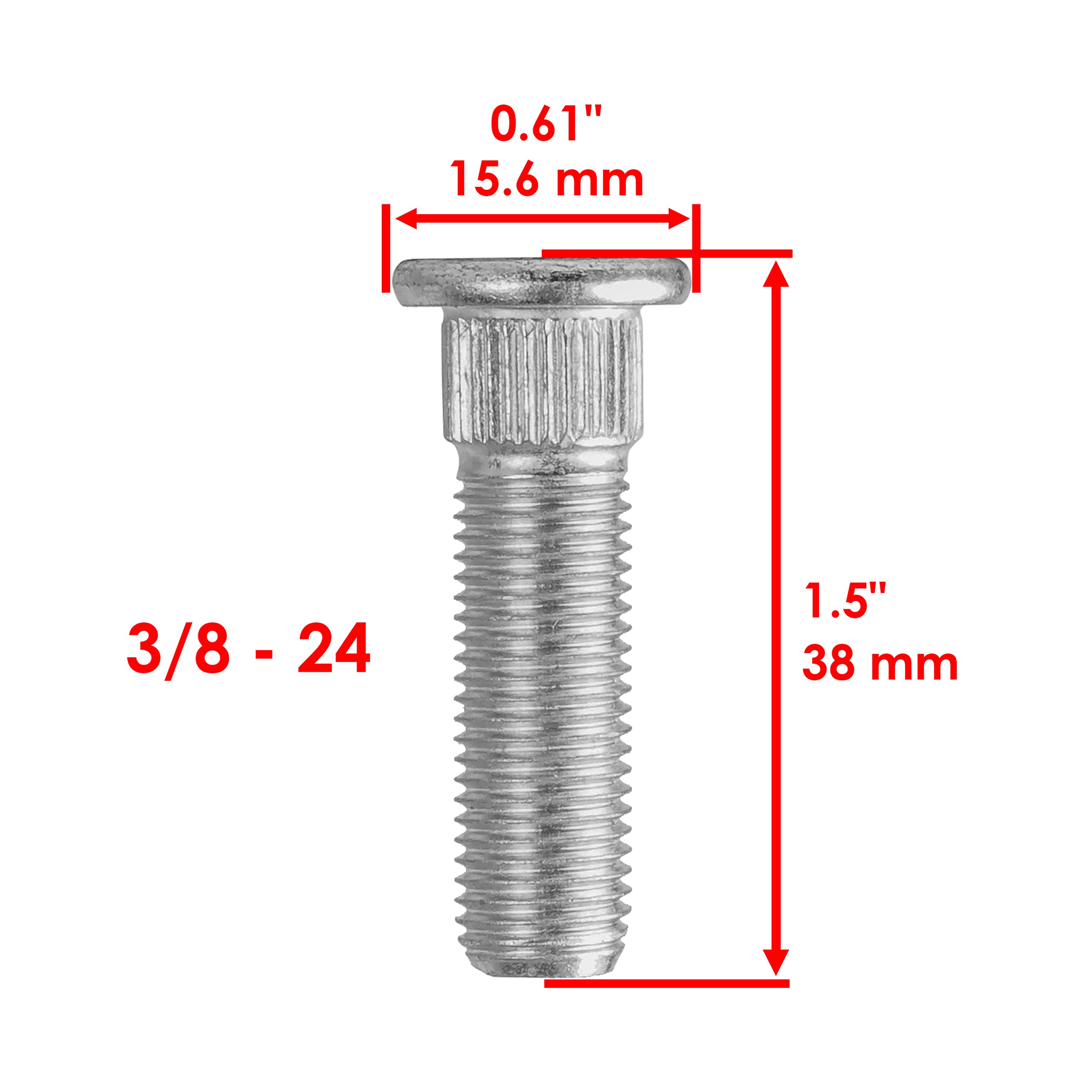 Caltric 8 Rear Wheel Hub Stud Bolt Compatible With Polaris