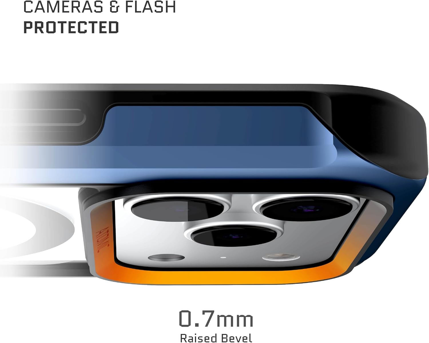 Ghostek Atomic Slim iPhone 17 Pro Max Case, Compatible with Apple MagSafe Accessories, Aluminum Metal Bumper, Shockproof Drop Protection (6.9 Inch, Blue)