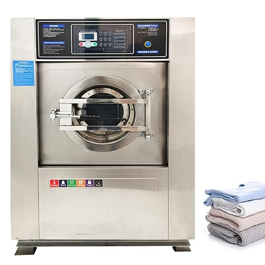 TECHTONGDA Commercial Washer and Dryer Industrial Washing Machine for Laundry Washing Dehydrating Drying 3-in-1 Commercial Washer Machine 44LBS Capacity for Workshop/Hospital/Hotel 220V 3PH