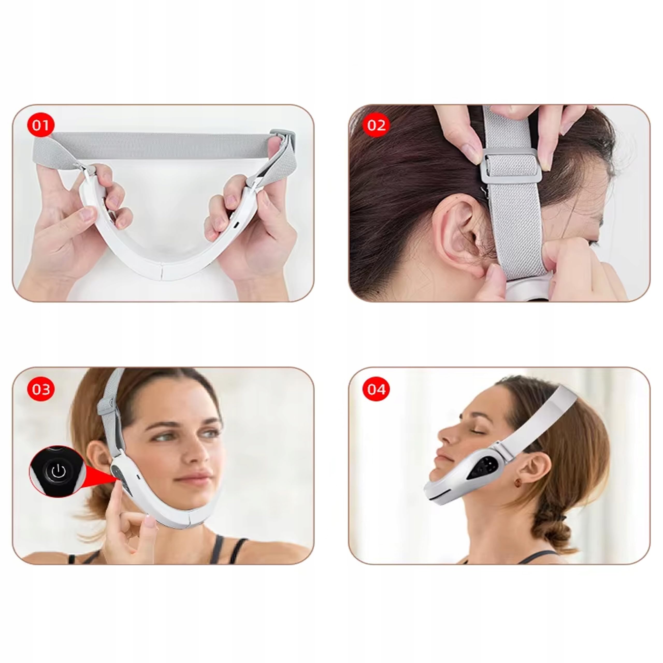 QSKY Masażer EMS do Twarzy i Podbródka z Fototerapią USB LED | EMS i fototerapia LED Modelowanie twarzy i podbródka Kilka trybów pielęgnacji Ładowanie USB Do codziennej pielęgnacji skóry
