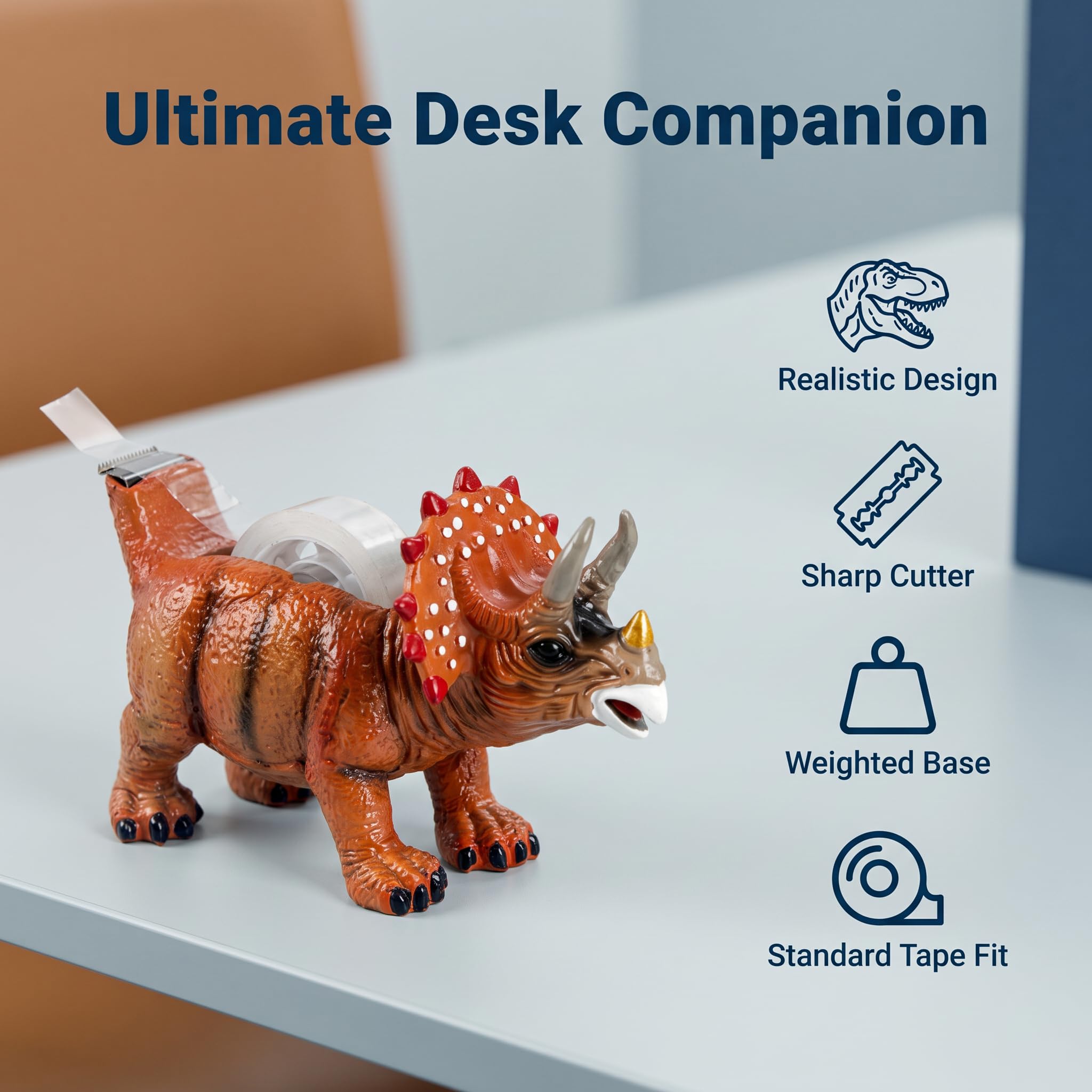Dinosaurier-Schreibtisch-Klebebandabroller – niedlicher Schreibtisch-Klebebandhalter für Büro
