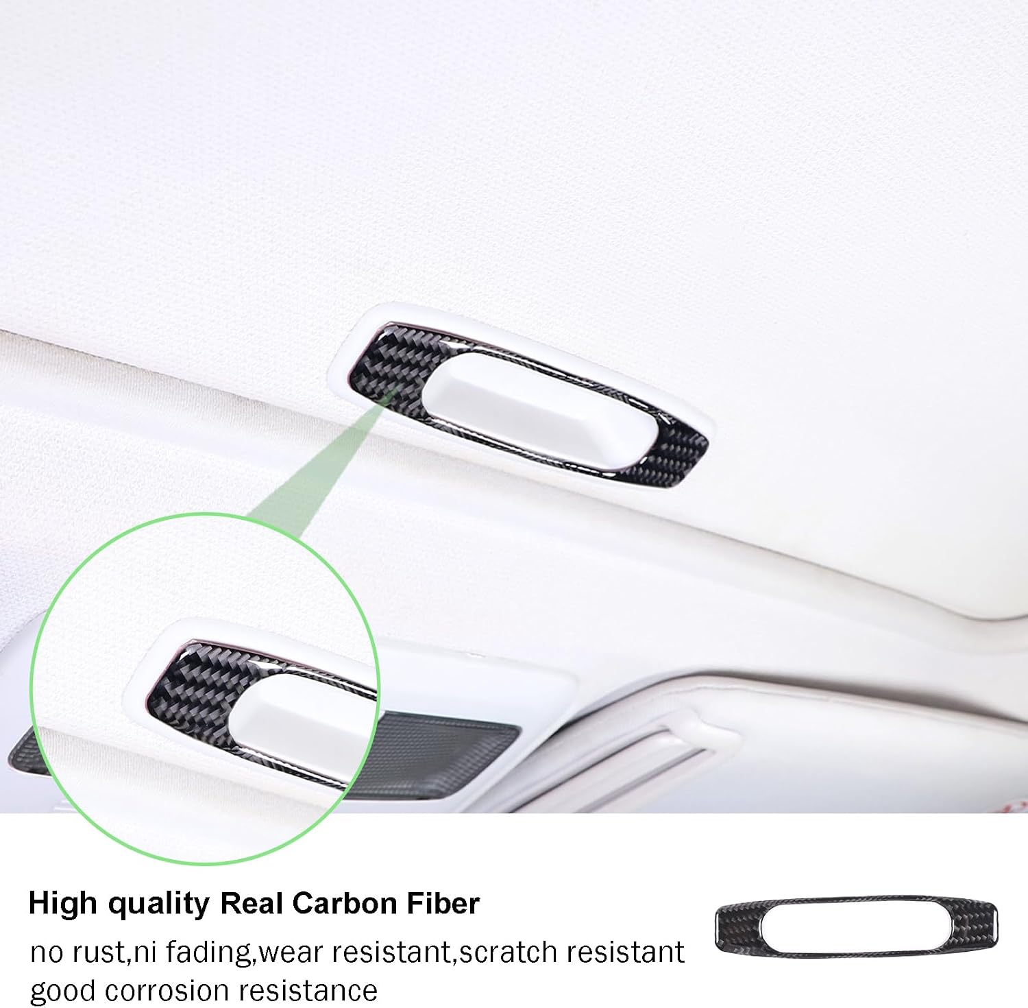 Car Sunroof Sunshade Handle Switch Frame Sticker Fit for Subaru Forester 2013 2014 2015 2016 2017 2018 Interior Accessories, Carbon Fiber Sunroof Sunshade Handle Sticker Trim Cover, Black