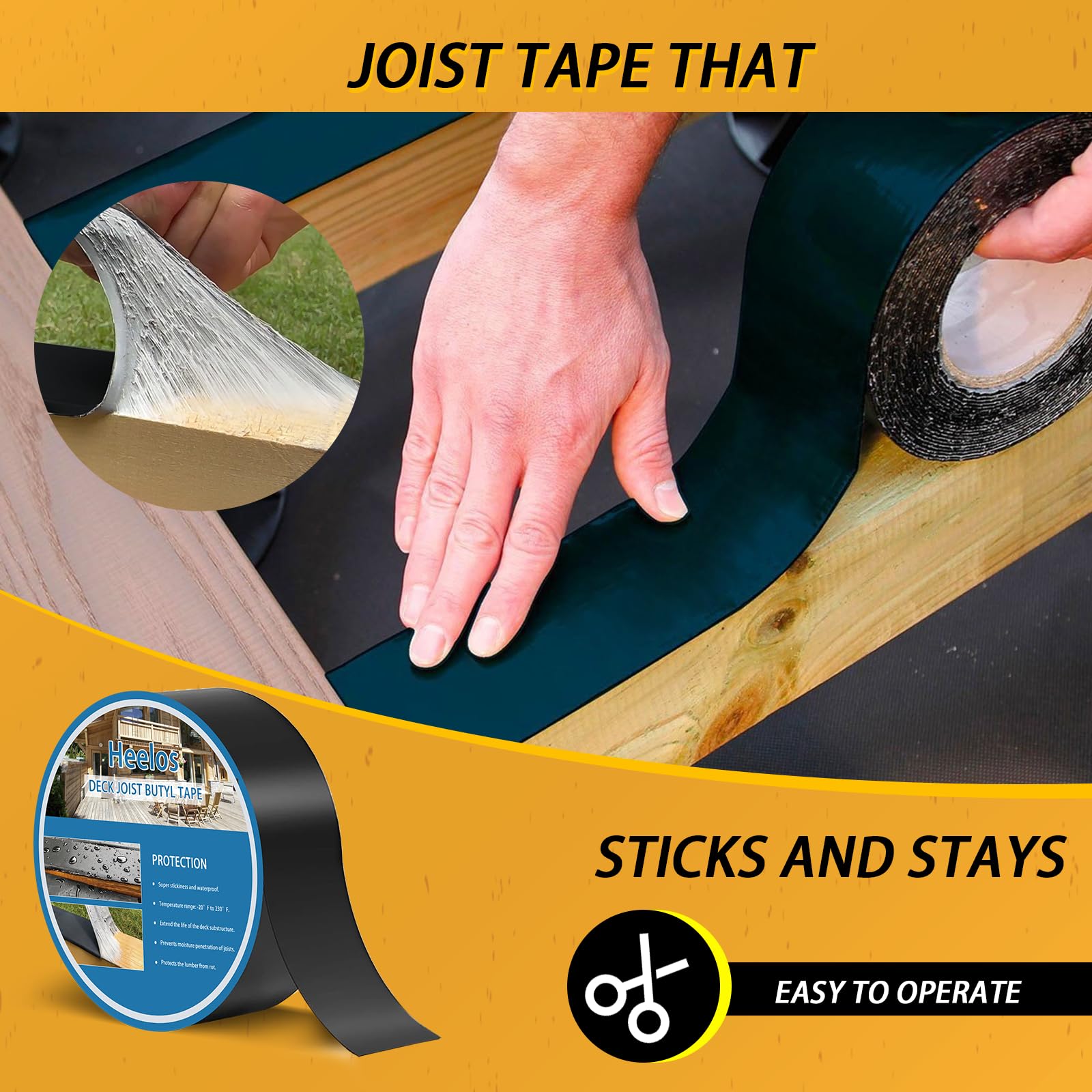 Nastro per travetti da 1 5/8 pollici per decking in butile decking