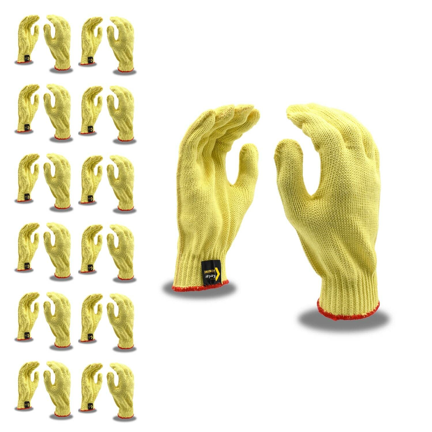 Cordova Safety Products 100% Kevlar Gloves, Machine Knit, 7-Gauge, ANSI Cut A2