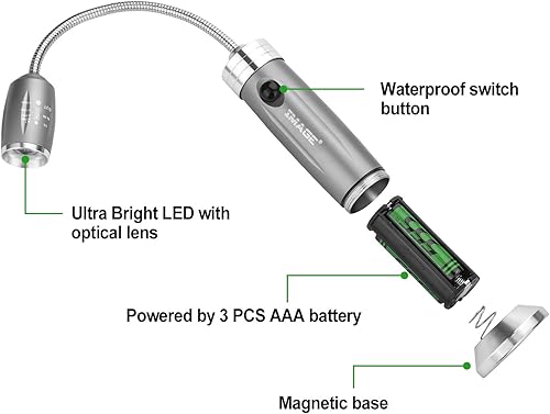Miniatura 3 de Luz magnética ultrabrillante para parrilla con luces LED superbrillantes, regalos para hombres y papá, luz flexible de cuello de cisne para