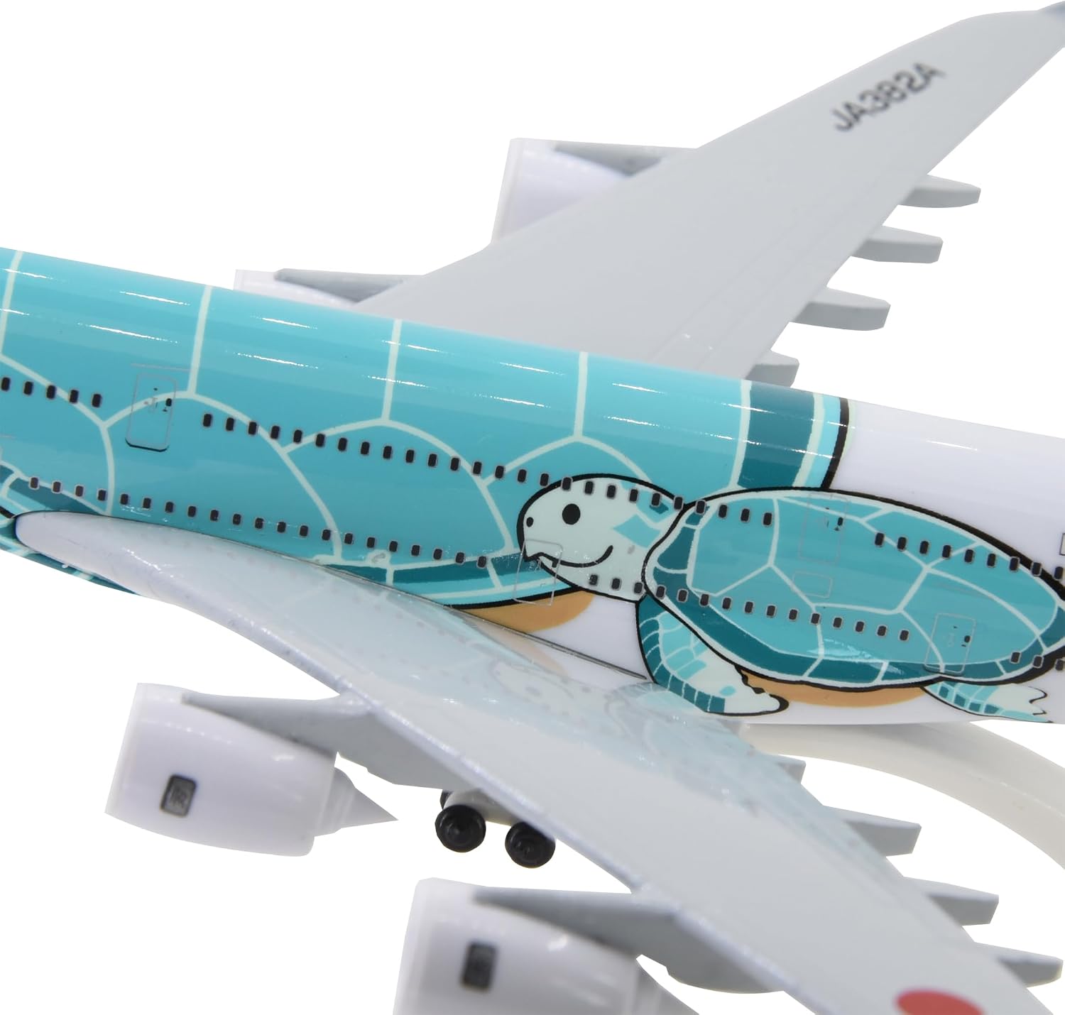 TANG DYNASTY 1:400 Standard Edition A380 ANA Sea Turtle Metal Airplane Model Plane Toy Plane Model (Green)