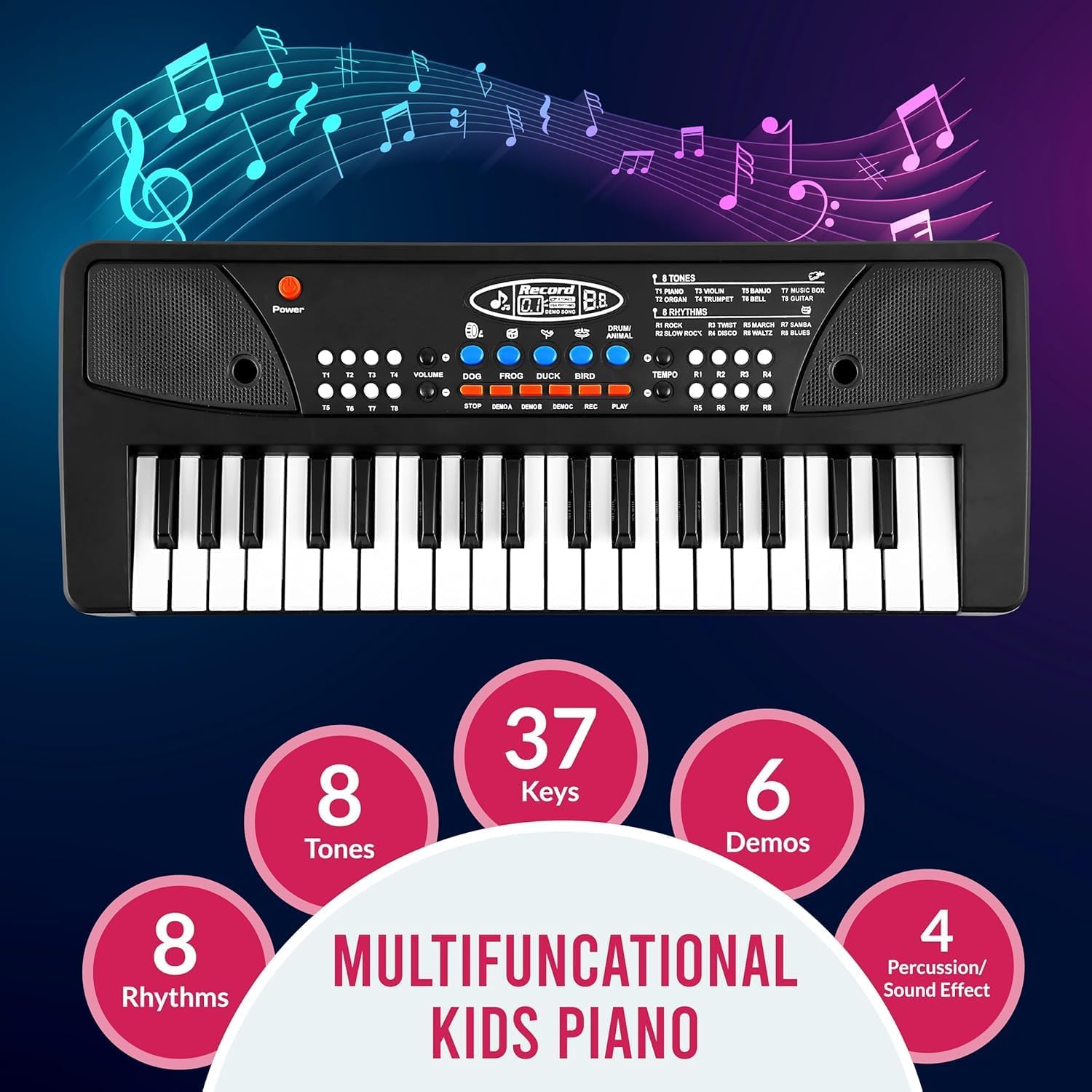 MiniExplorer Kids Piano - Mic & 37 Keys -4
