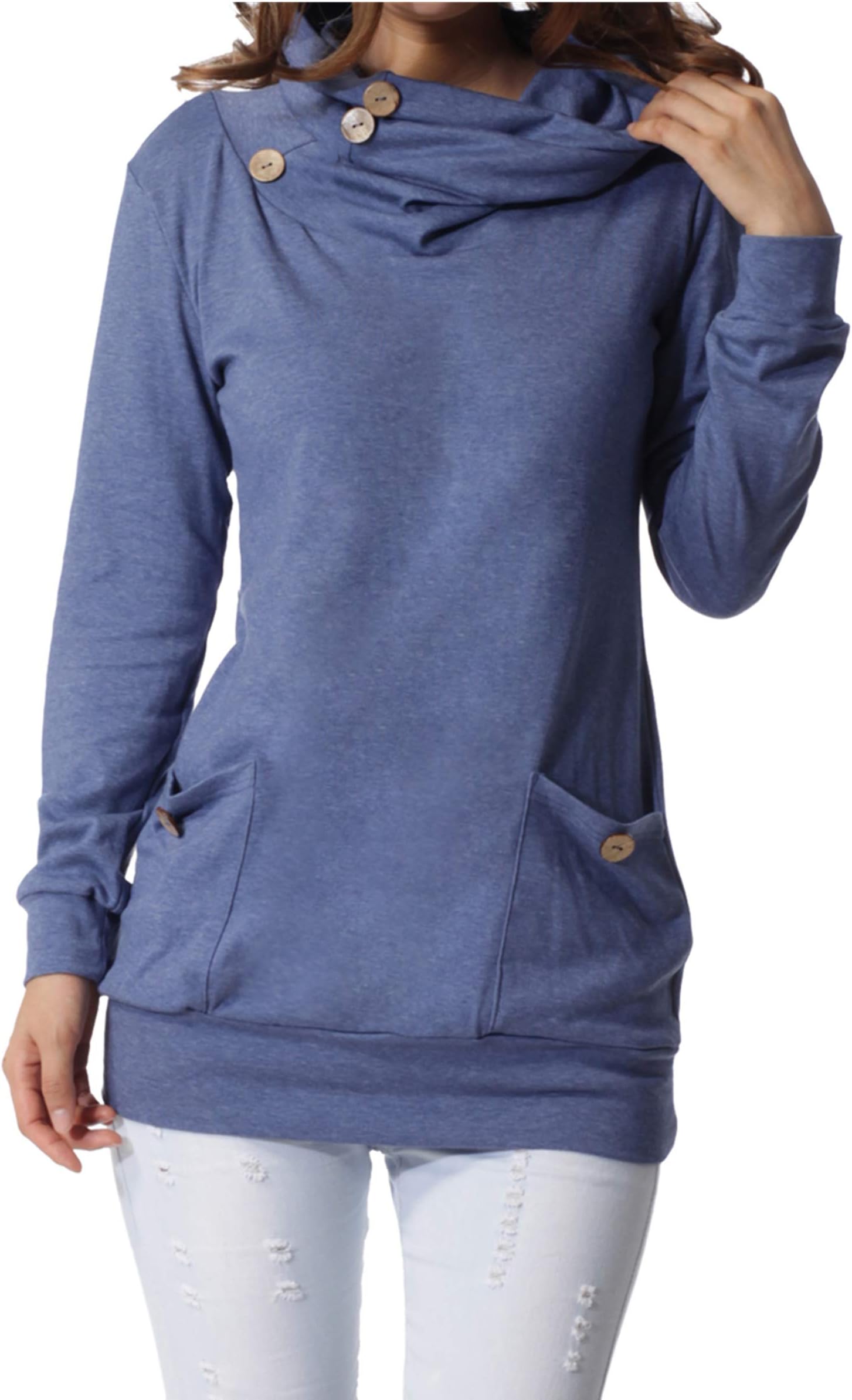Womens Long Sleeve Oversizes Pullover Side Loose Fall Casual Split Tunic Tops