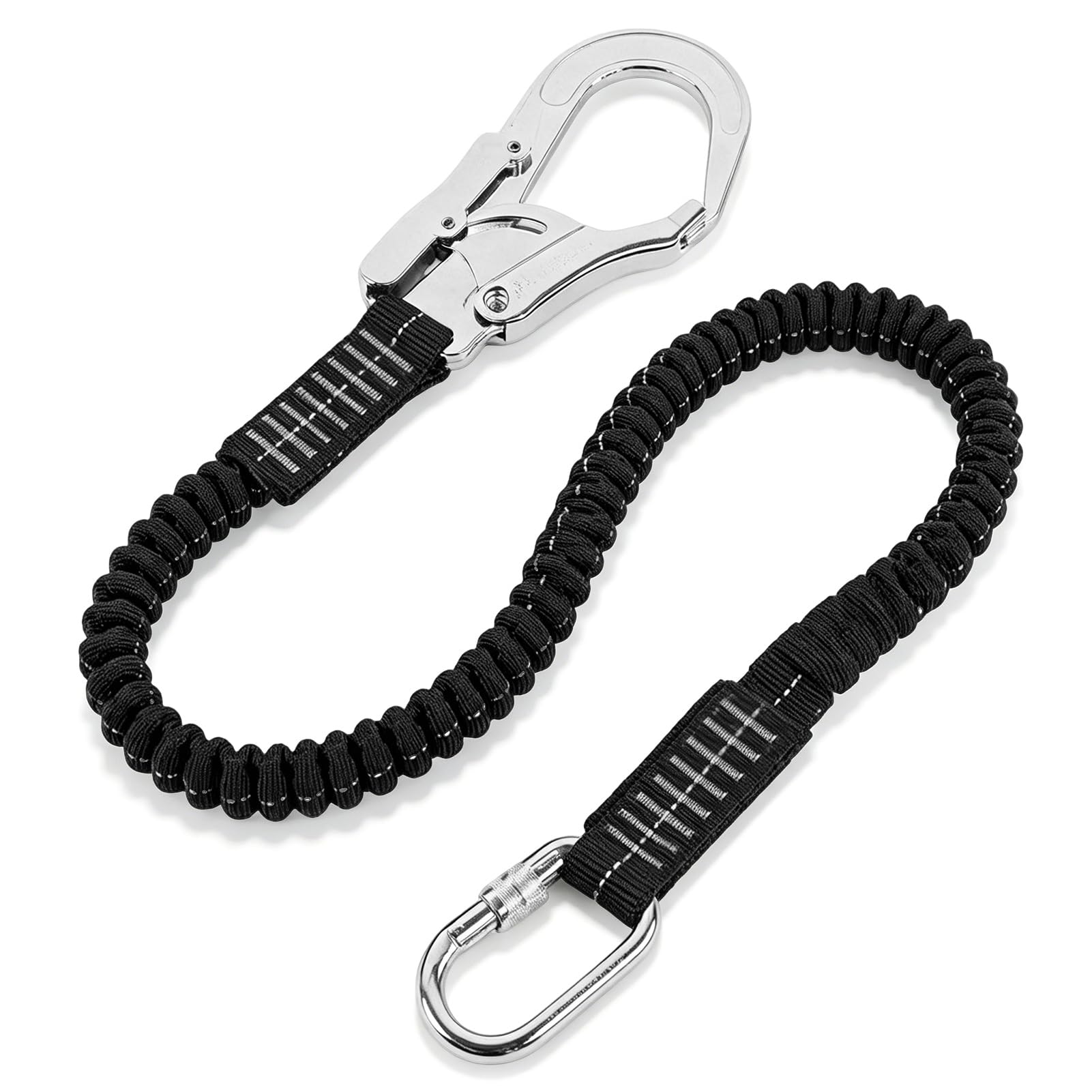 HERCHR Lanyard de sécurité avec snap Hook 25 kN véhile lourde Protection d'automne de sécurité intérieure absorbant le harnais de sangle d'arbre d'escalade élastique élastique élastique