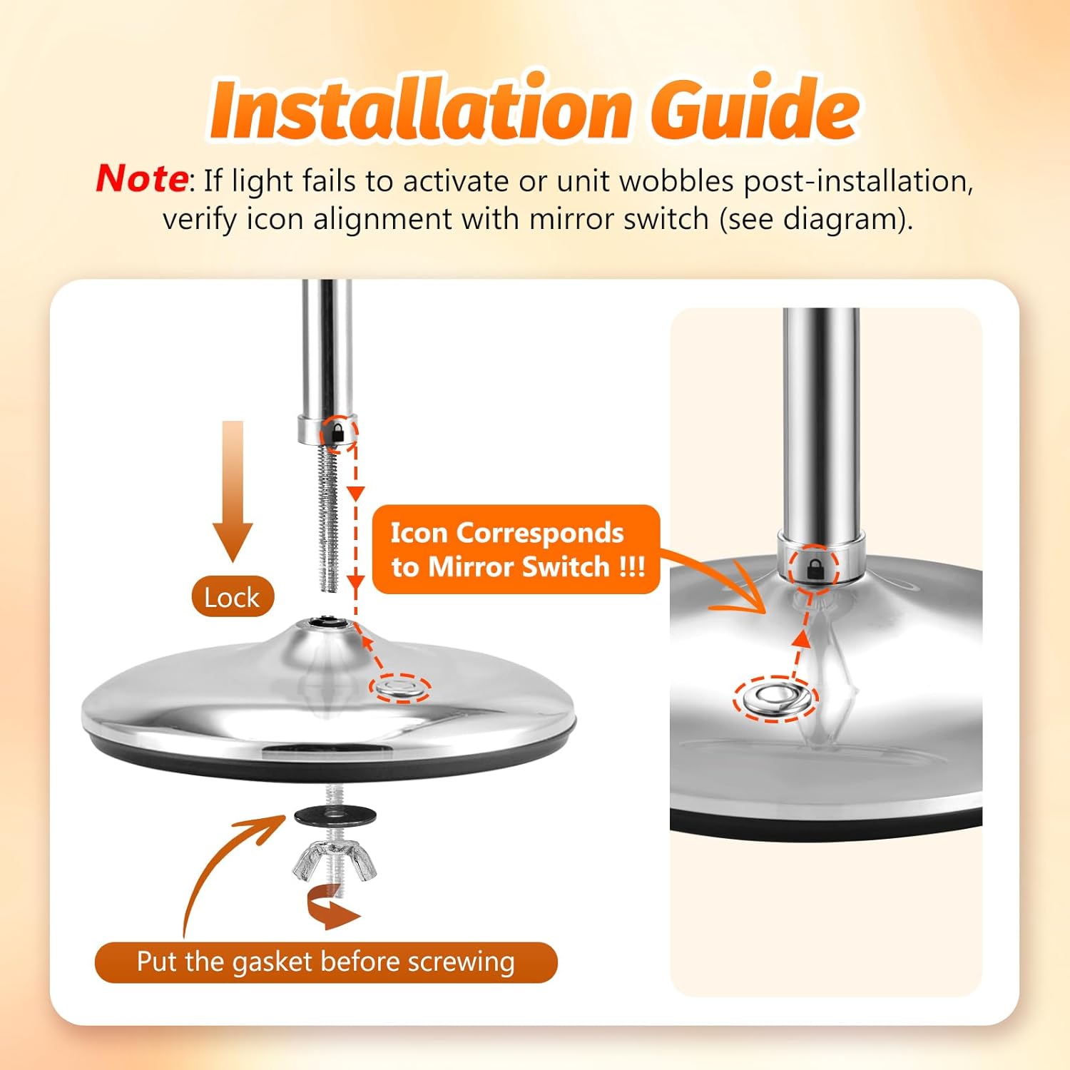 9" Makeup Mirror with Lights: 1X/15X Lighted Makeup Mirror with Magnification, True HD Magnifying Mirror with 3 Color Lights, 360°Rotation Double Sided Desk Mirror, Base Charging & Touch Switch,Chrome