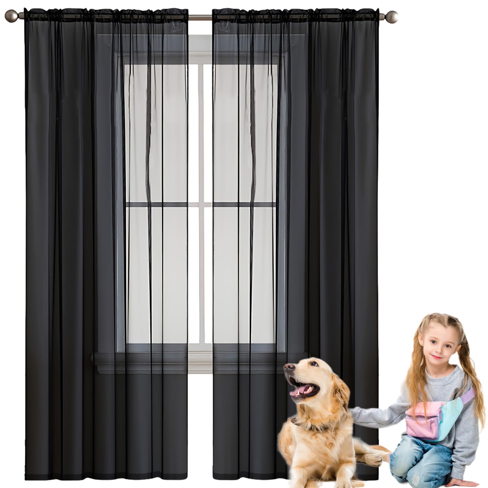 Voilages salon modernes noir pour une ambiance douce en chambre enfant