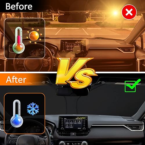 Miniatura 4 de D-Lumina Parasol para parabrisas para Toyota RAV4 2019-2023, protector de visera frontal plegable, RAV-4 SUV Adventure, Hybrid Prime LE, TRD