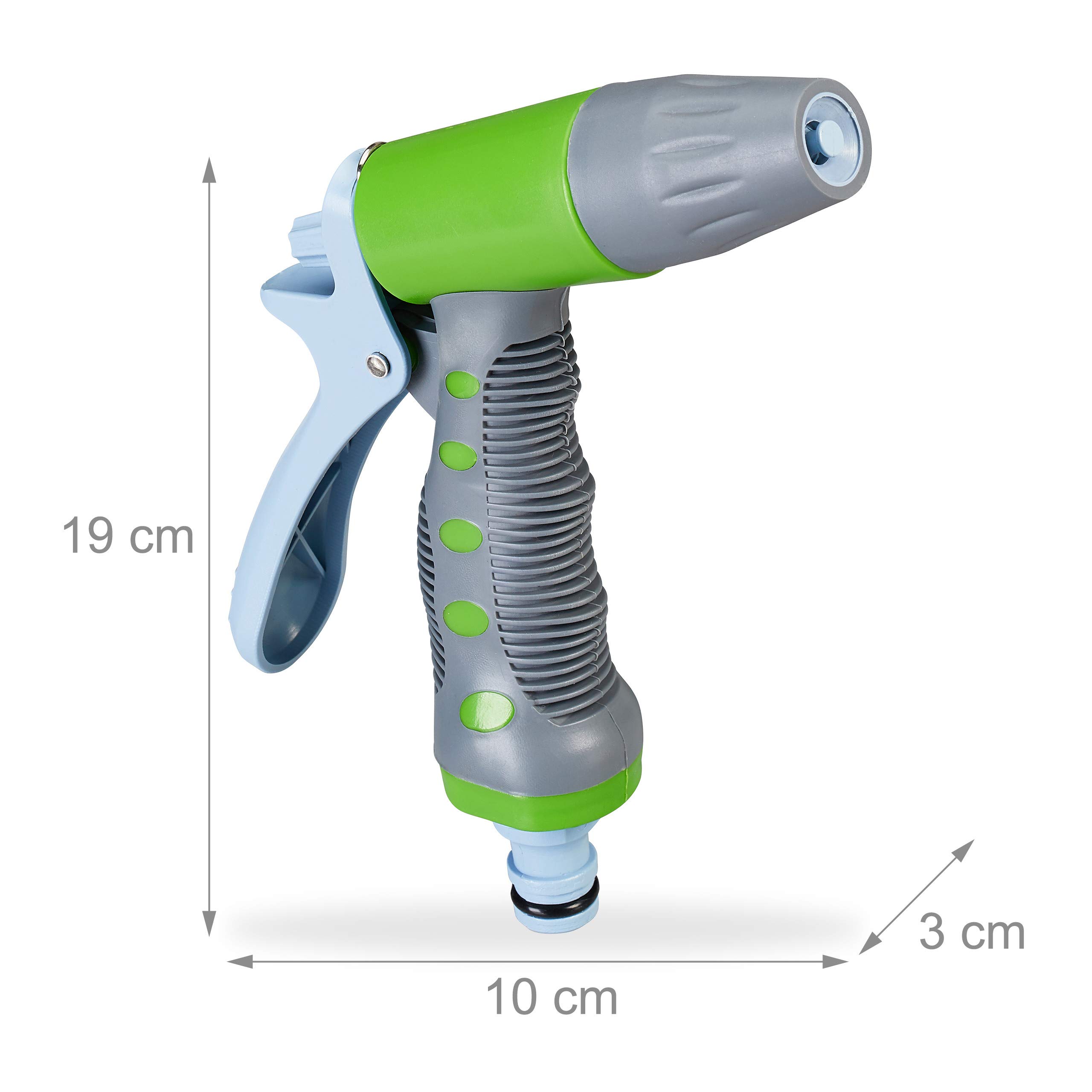 Relaxdays Hochdruck Gartenbrause - Verstellbarer Strahl, Dauerarretierung, 1/2 Zoll Anschluss, Bunt