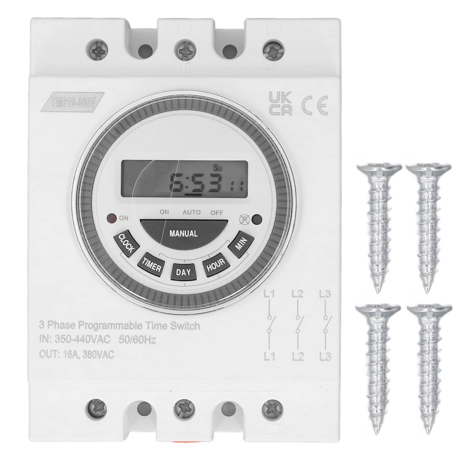 Interruttore Timer Trifase 16A Relè Timer Programmabile Settimanale Interruttore On/off per Pompa 'acqua