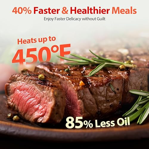 Miniatura 5 de Freidora de aire, Beelicious 8 en 1 Smart Compact 4QT Freidoras de aire, recordatorio de agitación, freidora de aire digital de 450 F con tecnología