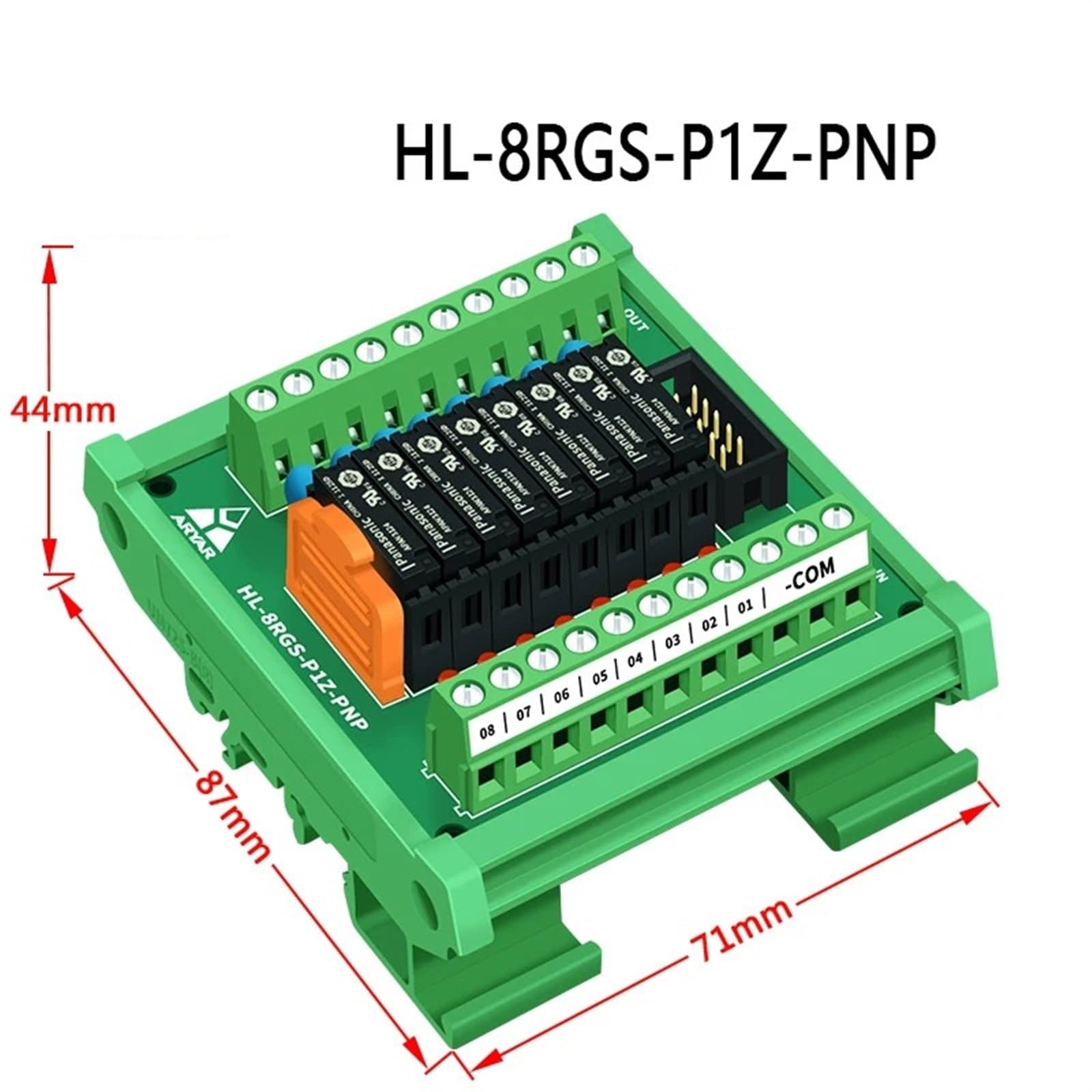1PCS 8 canali modulo relè scheda driver scheda amplificatore di uscita scheda modulo relè(5V,HL-8RGS-PIZ-PNP)