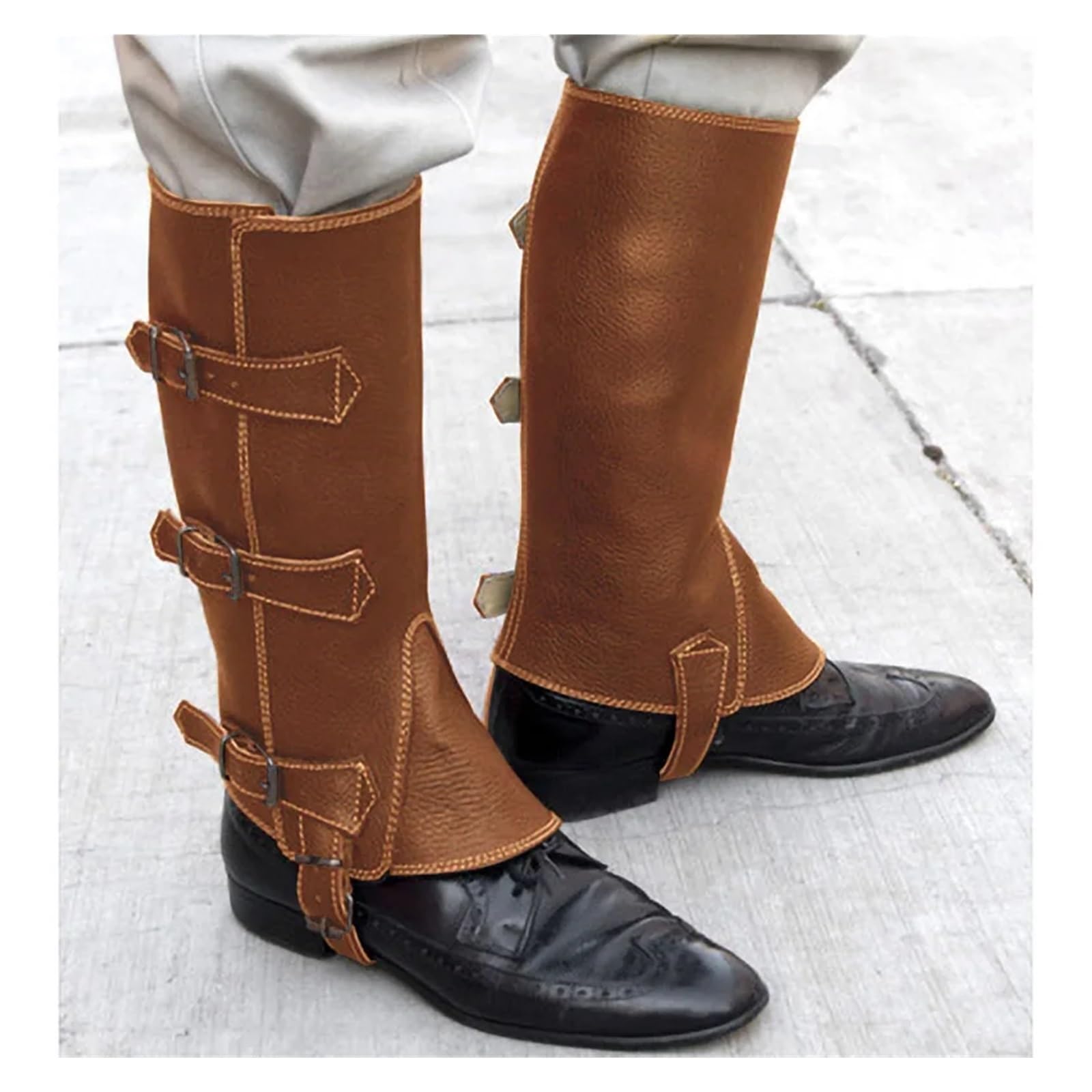 Gambali da equitazione Ghette in pelle for stivali da trekking, motociclista, coprigambe, for uomo e donna