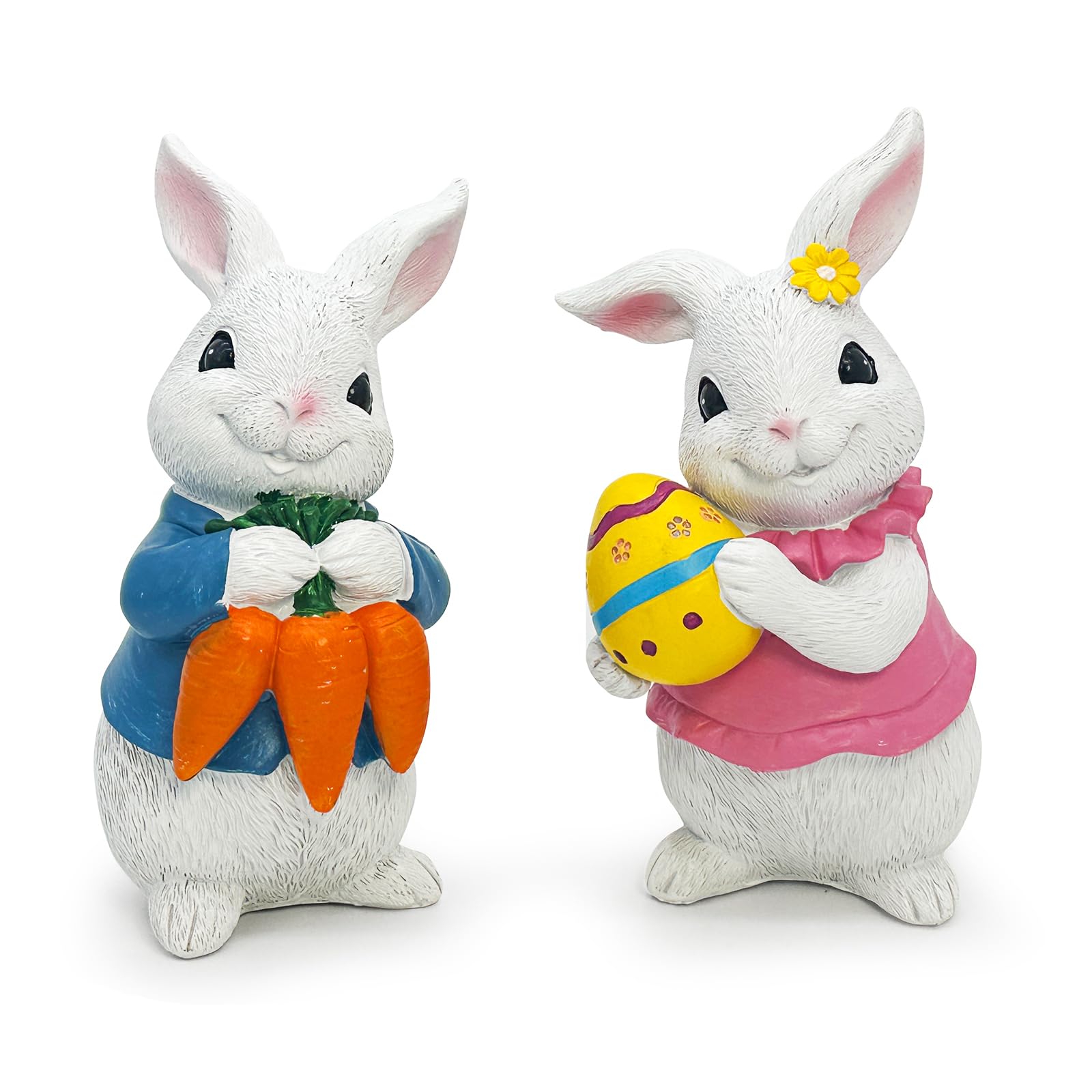 2pcs Coniglietto di Pasqua Decorazione 6 "Figurine Coniglietto Resina Primavera Casa Statue Decorazione del Giorno di Pasqua