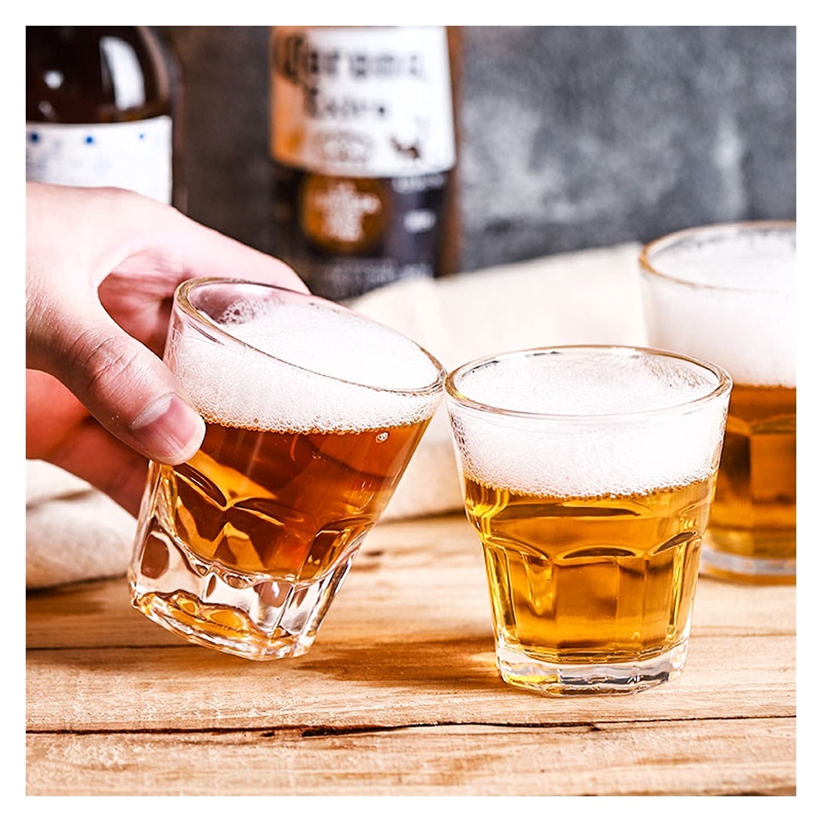 Kubek do piwa, szklanki, szkło hartowane, 160 ml, zestaw 10 kubków wielokrotnego użytku, idealny każdego rodzaju