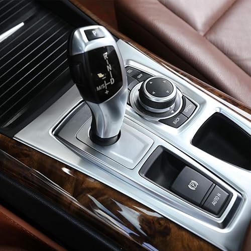 Miniatura 5 de YIWANG ABS cromo consola central cambio cambio panel cubierta decorativa para BMW X5 X6 E70 E71 2010 2011 2012 2013 mano izquierda coche accesorios