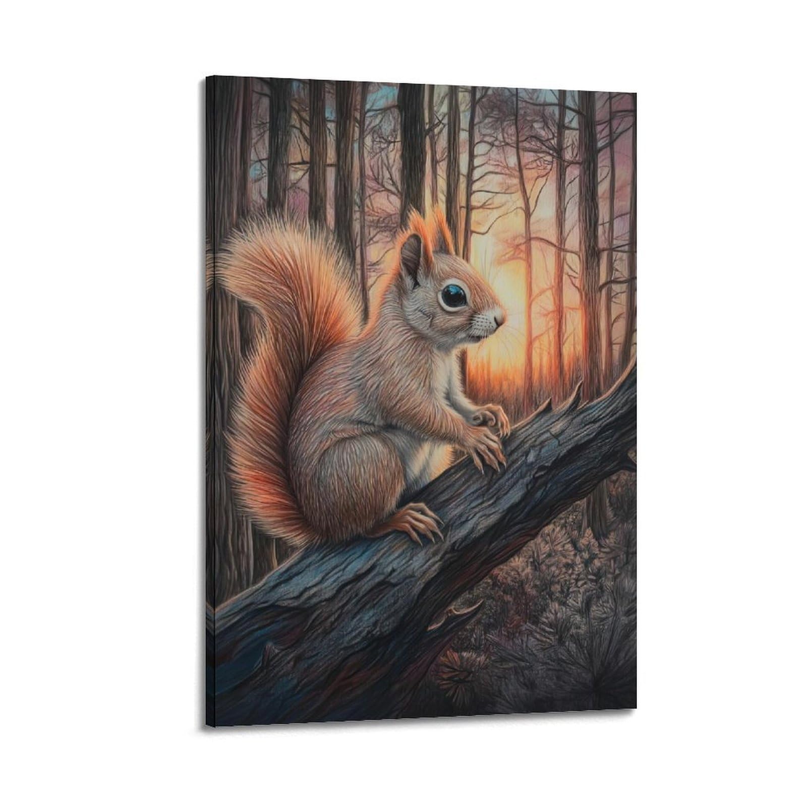 WZKTCL Animal Poster Squirrel in The Tree Poster Decorative Painting Canvas Wall Posters And Art Picture Print Modern Family Bedroom Decor Posters 20x30inch(50x75cm)