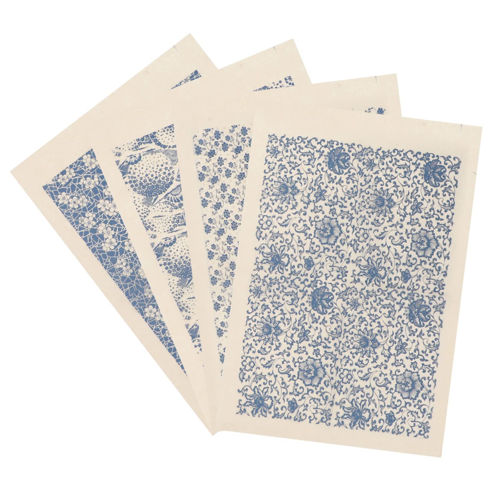 STOBOK 12feuilles Papier De Transfert Chinoise pour Décalcomanie Artisanale Papier De Décoration Résistant Aux Hautes Températures pour