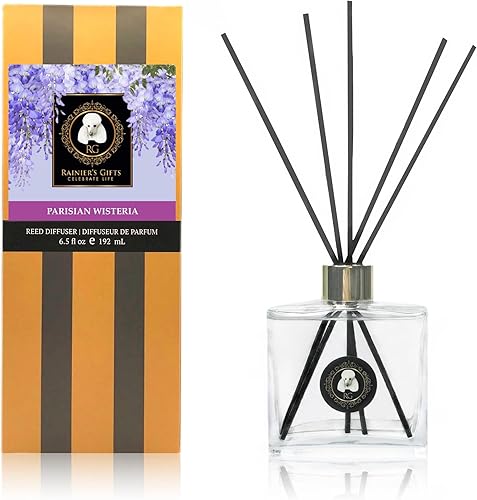 Vista 7 de Rainier’s Gifts Reed Diffuser Set (Boracay Sea Salt) - Scented Oil Diffuser Sticks - Home Fragrance Aromatherapy Air Freshener 6.5 fl oz