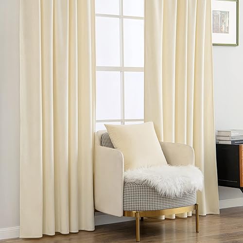 Miniatura 7 de MIULEE Cortinas de terciopelo de 84 pulgadas de largo, 2 paneles de cortinas de lujo para oscurecer la habitación, para dormitorio, sala de estar,