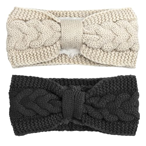 DRESHOW Women Warm Knitted Headband Winter Ear Warmer Crochet Head