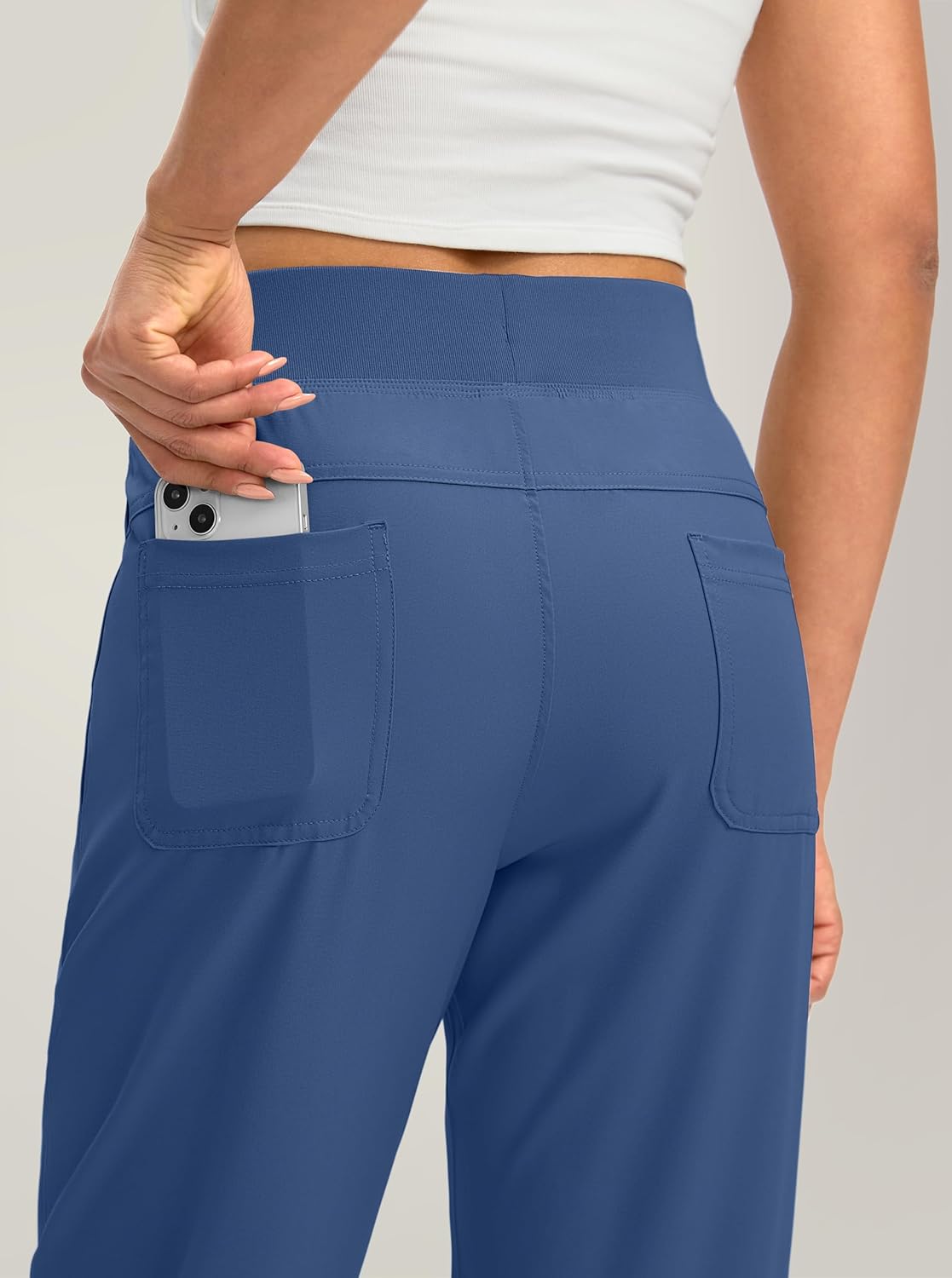 Soothfeel Women's Joggers with Zipper Pockets Lightweight Running Gym Travel Casual Workout Athletic Joggers Pants for Women Dusty Blue - Image 5