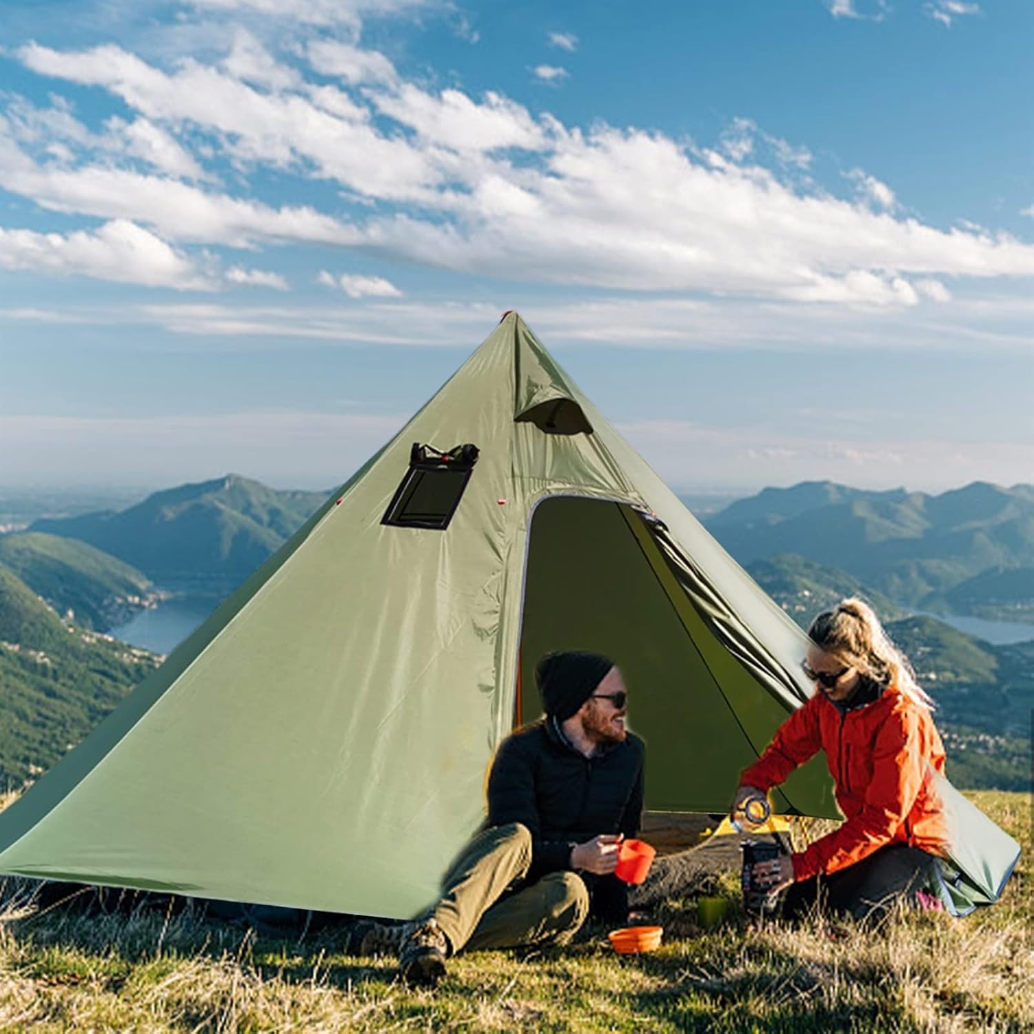 WOLF WALKER 4-5 人キャンプテントティピーインドのテント3シ