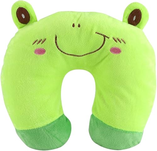 Mumusuki Almohada de viaje con forma de animales durmientes, cojín de descanso para el cuello, cojín en U para coche, tren, avión, mentón y soporte