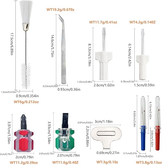 9Pcs Sewing Machine Accessories Kit, Repair Machine Sewing Accessories | Household Sewing Machine Cleaning Tool to Boost Performance, Including Dual-Head Brush Screwdriver Tweezers Seam Ripper