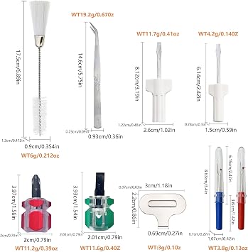 9Pcs Sewing Machine Accessories Kit, Repair Machine Sewing Accessories | Household Sewing Machine Cleaning Tool to Boost Performance, Including Dual-Head Brush Screwdriver Tweezers Seam Ripper