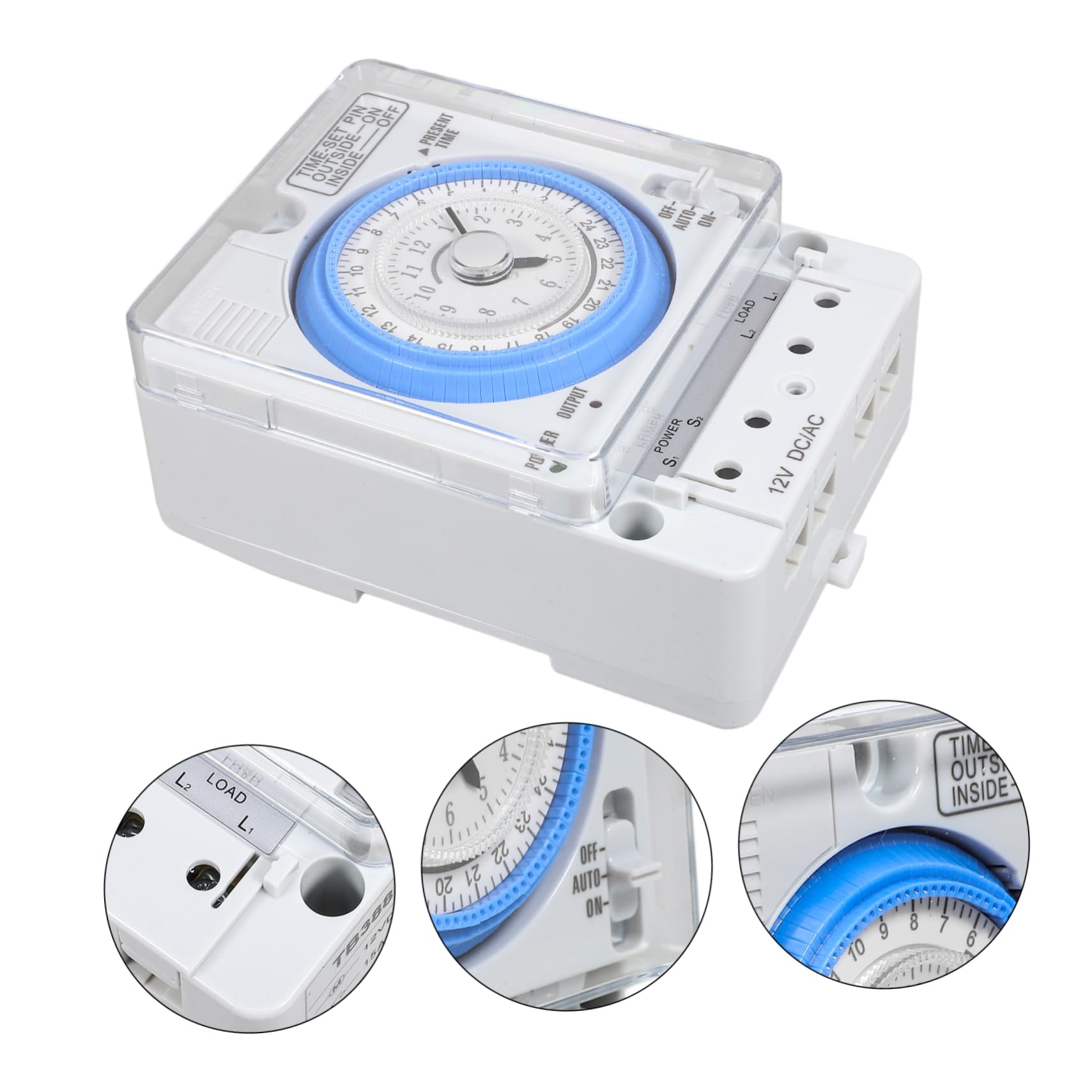 Garneck Temporizador Mecánico de Cocina Analógico 12vac/DC, Portátil y Fácil de Usar, Temporizador de Cuenta Regresiva para Control Preciso en Cocinas y Espacios Interiores, Dispositivo