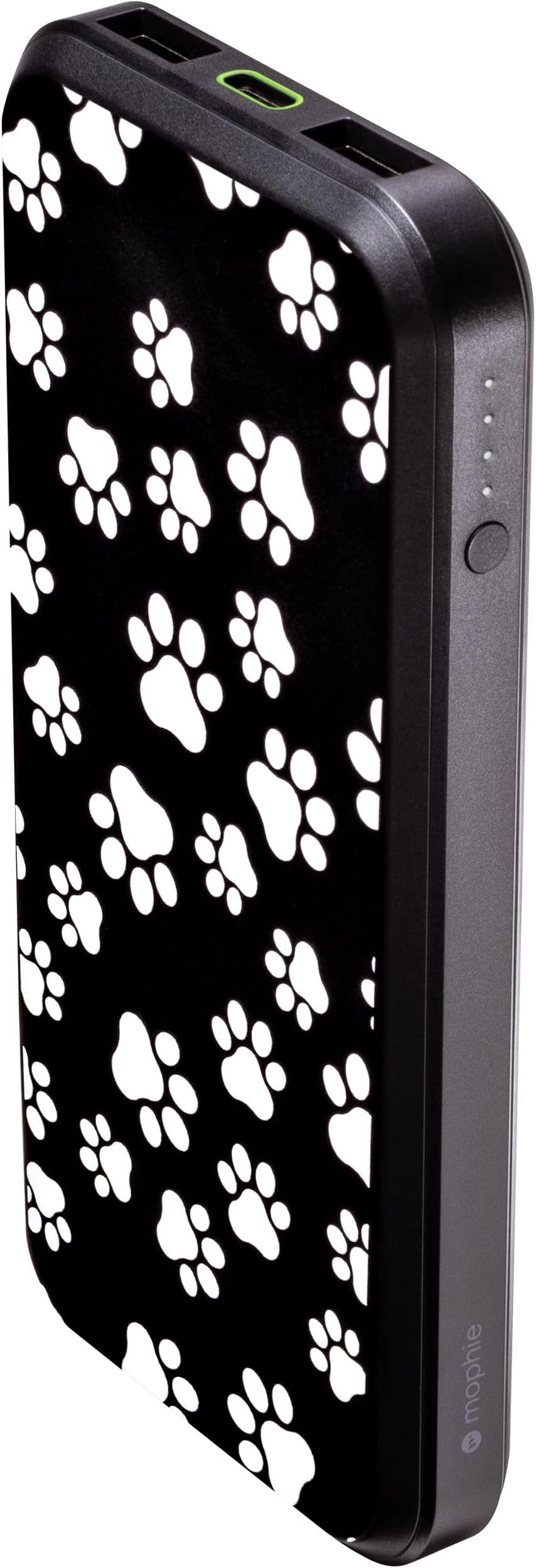 Mophiepowerstation prime10 - Portable Power Bank with 10,000mAh Internal Battery, 18W USB-C PD Fast Charging, Charge 3 Devices Simultaneously, LED Power Indicator - Dog Paws