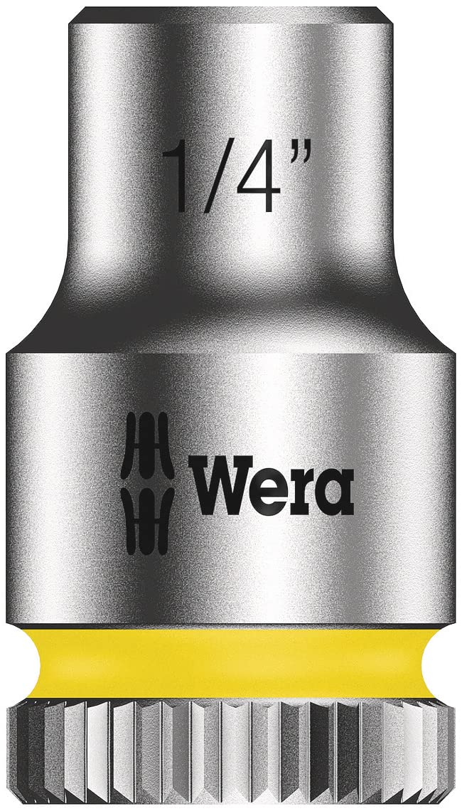 Wera 05005420001 Juego de llaves de vaso Zyklop en tira magnética A Imperial 1, arrastre de 1/4", en pulgadas, 9 piezas, Negro