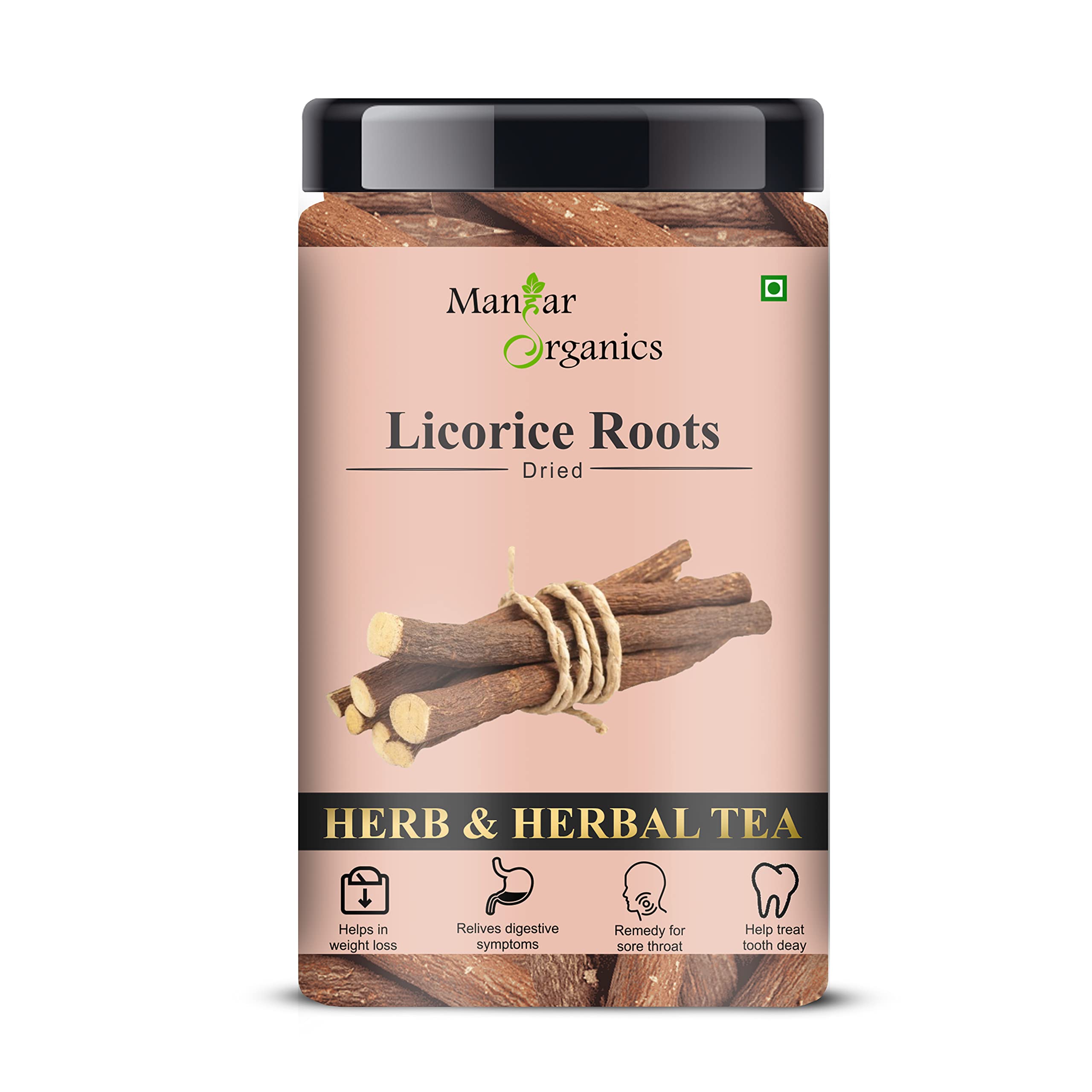 ManHar Organics Licorice (Mulethi) Sticks | Jethi Madhu | Yashtimadhu | Ayurvedic Herbal Root for Wellness & Health Benefits | Natural Remedy for Cough, Digestion & Immunity (350g Jar, Licorice Sticks) (B0C2VXCL57) Amazon Price History, Amazon Price Tracker
