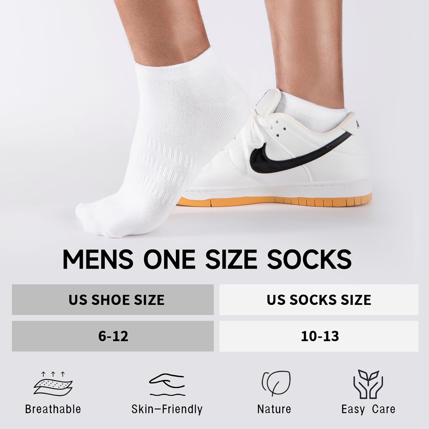 eallco Mens Ankle Socks Cotton Low Cut Running Thin Short Breathable Casual Socks 8 Pairs - Image 2