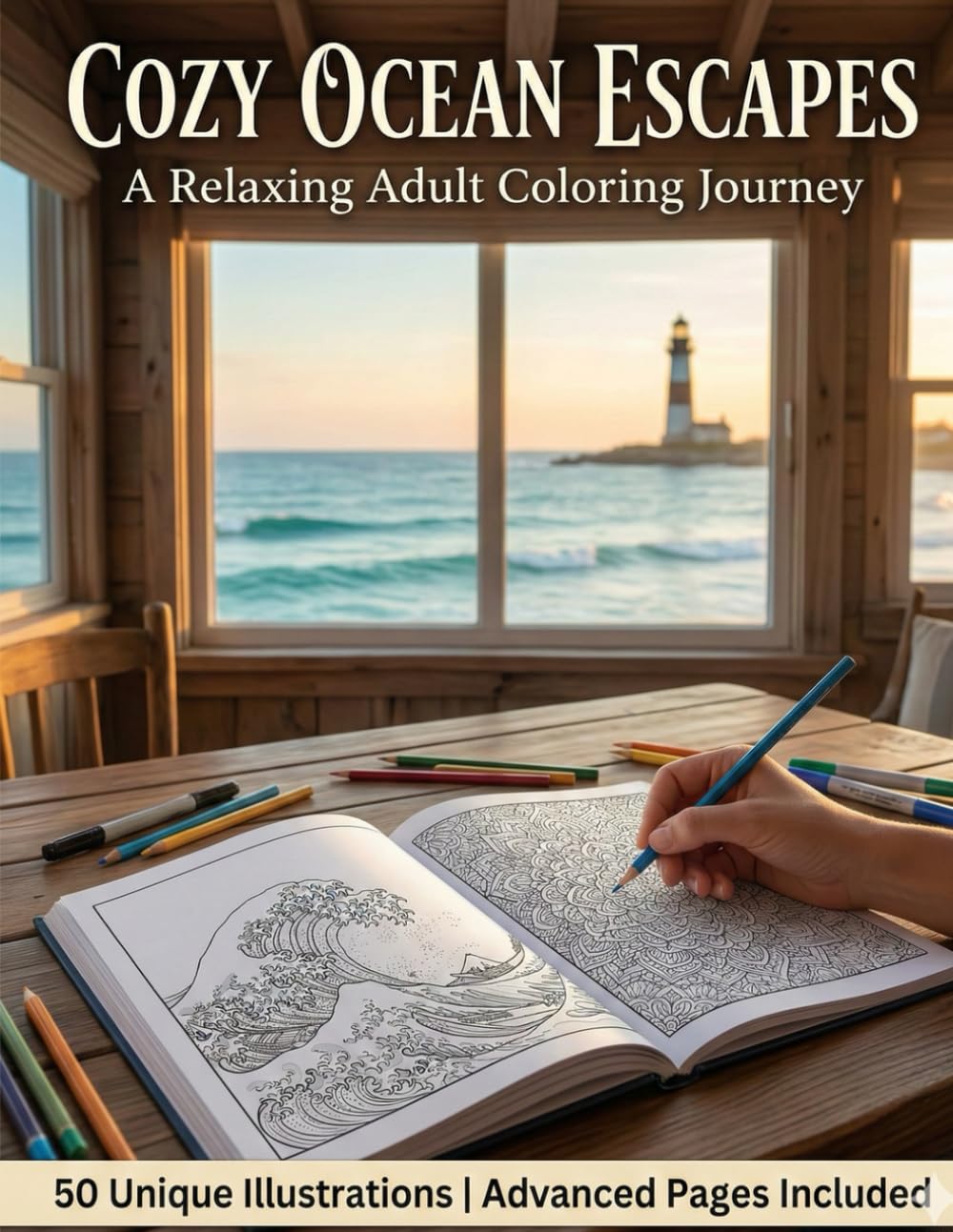 Cozy Ocean Escapes: Zen Vibe Cozy Ocean Escapes: 50 Stress-Relieving Designs for Adults