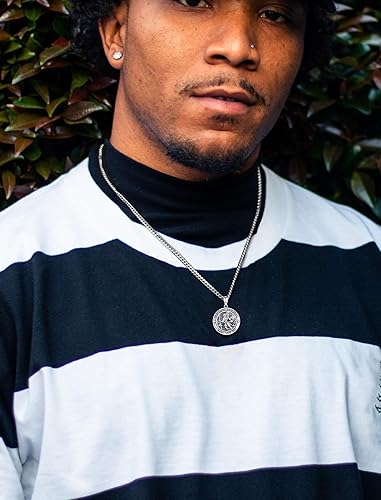 Miniatura 7 de INFUSEU Regalos religiosos únicos para hombres y mujeres, collares con colgante de San Miguel, San Cristóbal, San Benito, Virgen María