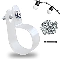 Vista 1 de Paquete de 60 clips de luz de cuerda de 1/4 de pulgada, clips de montaje estilo p, abrazaderas de cable de plástico para gestión de cables