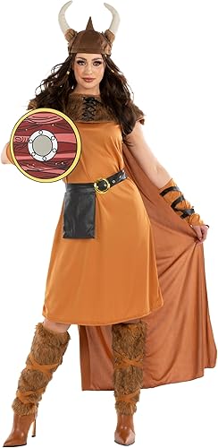 fun shack Disfraz vikingo para adultos, disfraz de guerrero medieval para mujer, vestido de guerrero histórico