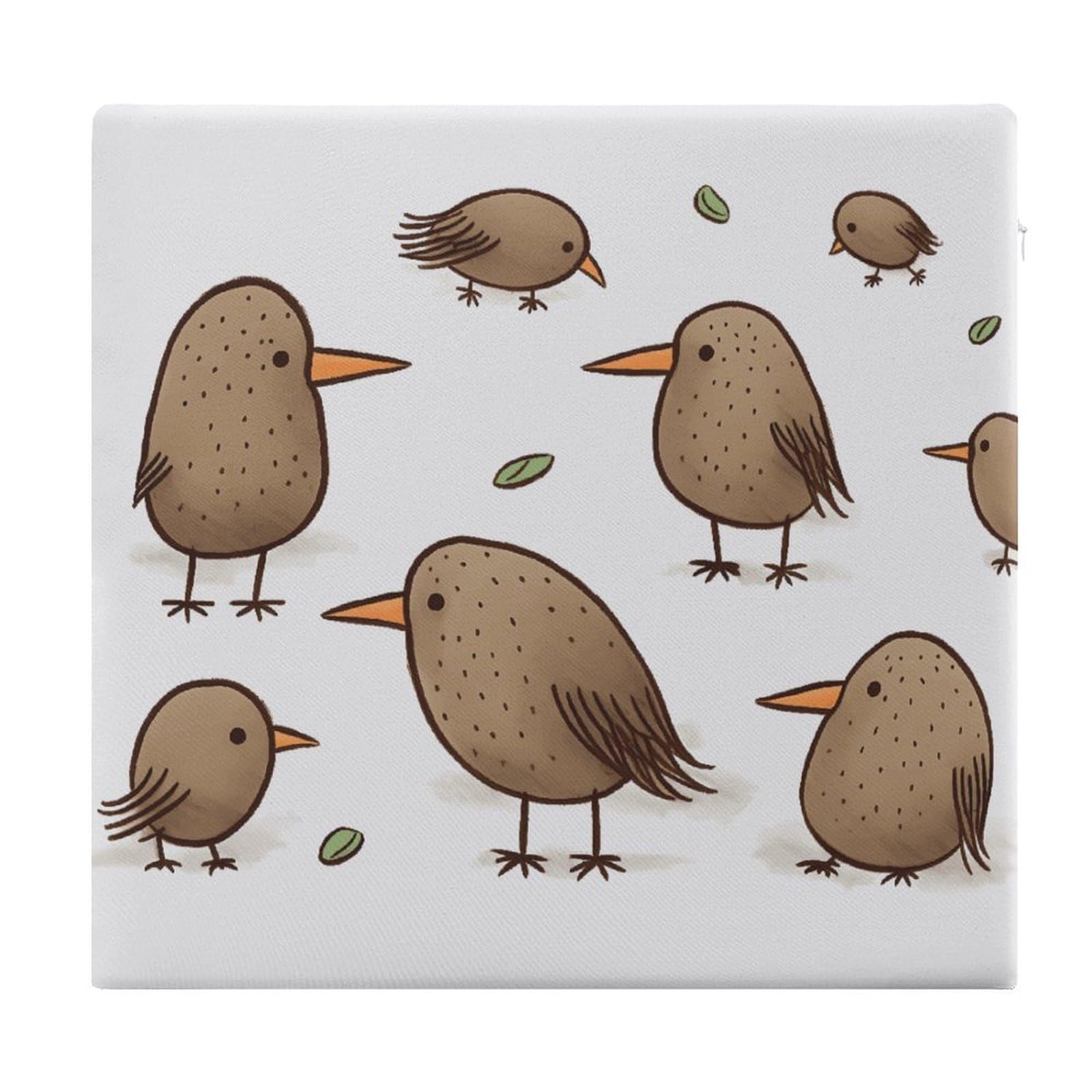 VstaDank Kiwi Birds Cute Square Cushion Cute Memory Foam Seat Cushions15x13In Comfort Meditation Floor Pillow Removable Cover Soft Stool Cushion Pillow for Balcony Tatami
