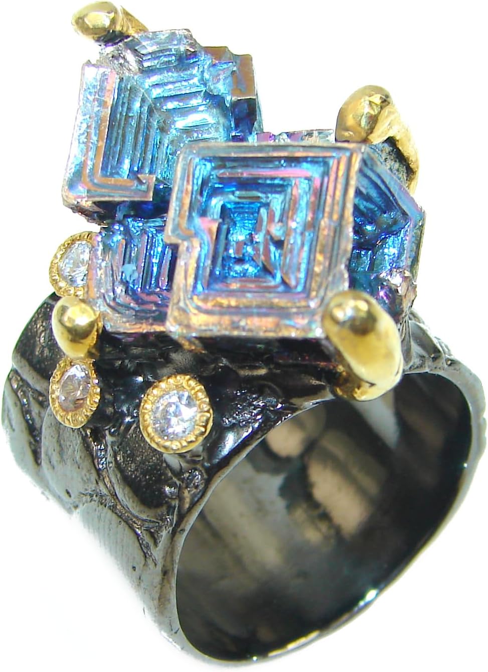 SilverRush Style Bismuth Crystal Womens Ring 925 Sterling Silver Size: 8