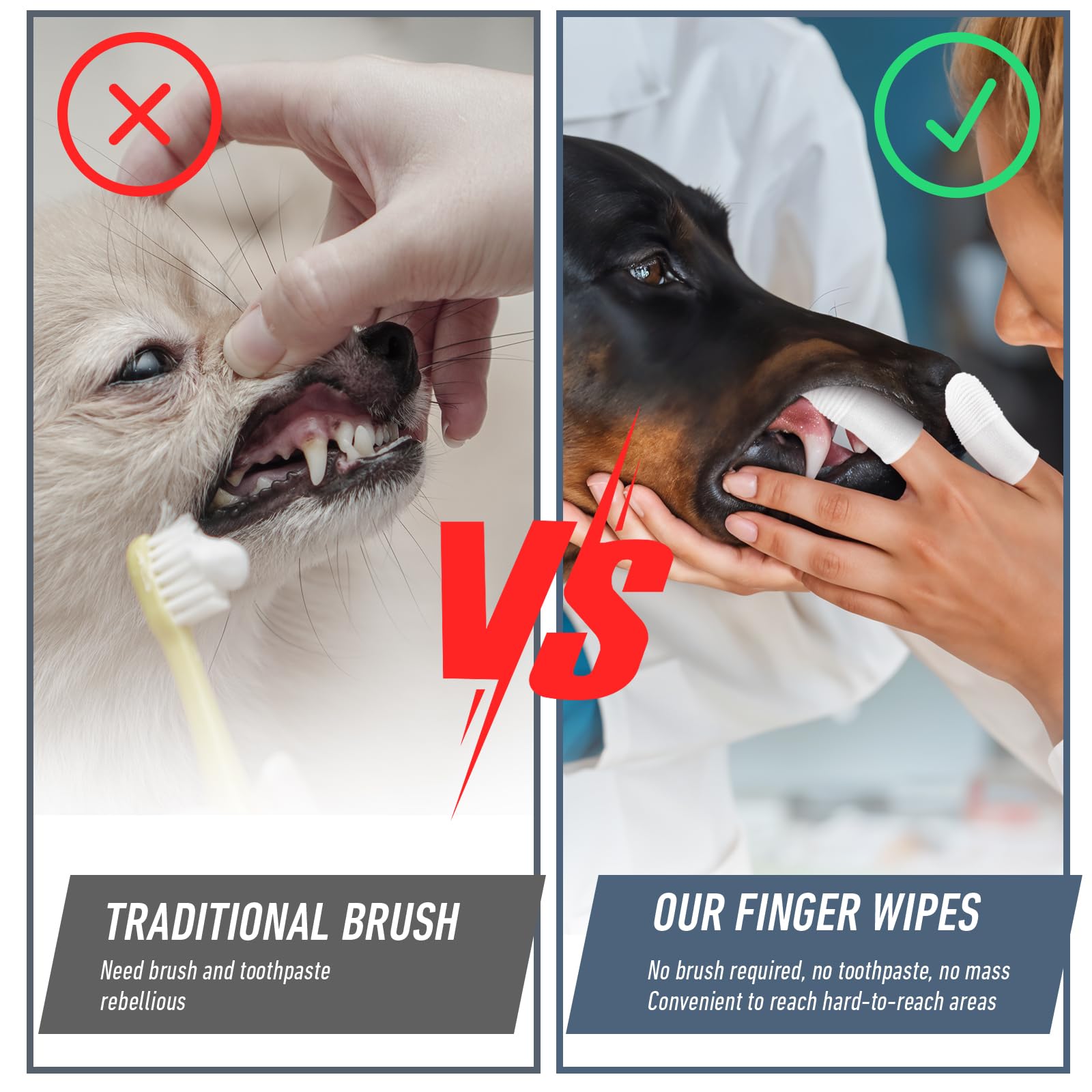 Kifmurase Spazzolino da denti per cani e gatti, in tessuto morbido, per cani e gatti, set di spazzolini da denti per animali domestici, lavabile, per la pulizia dei denti e la cura dentale dei cani