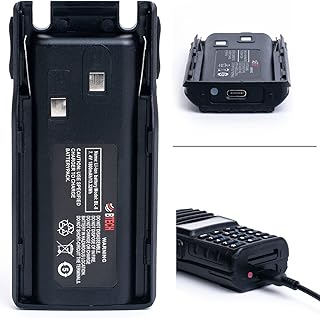 BTECH BL-8 1800mAh Li-ion USB-C Charging OEM Replacement Battery Pack for BaoFeng & BTECH UV-82 Series Radios, Compatible with GMRS-V2, MURS-V2, UV-82HP, UV-82C