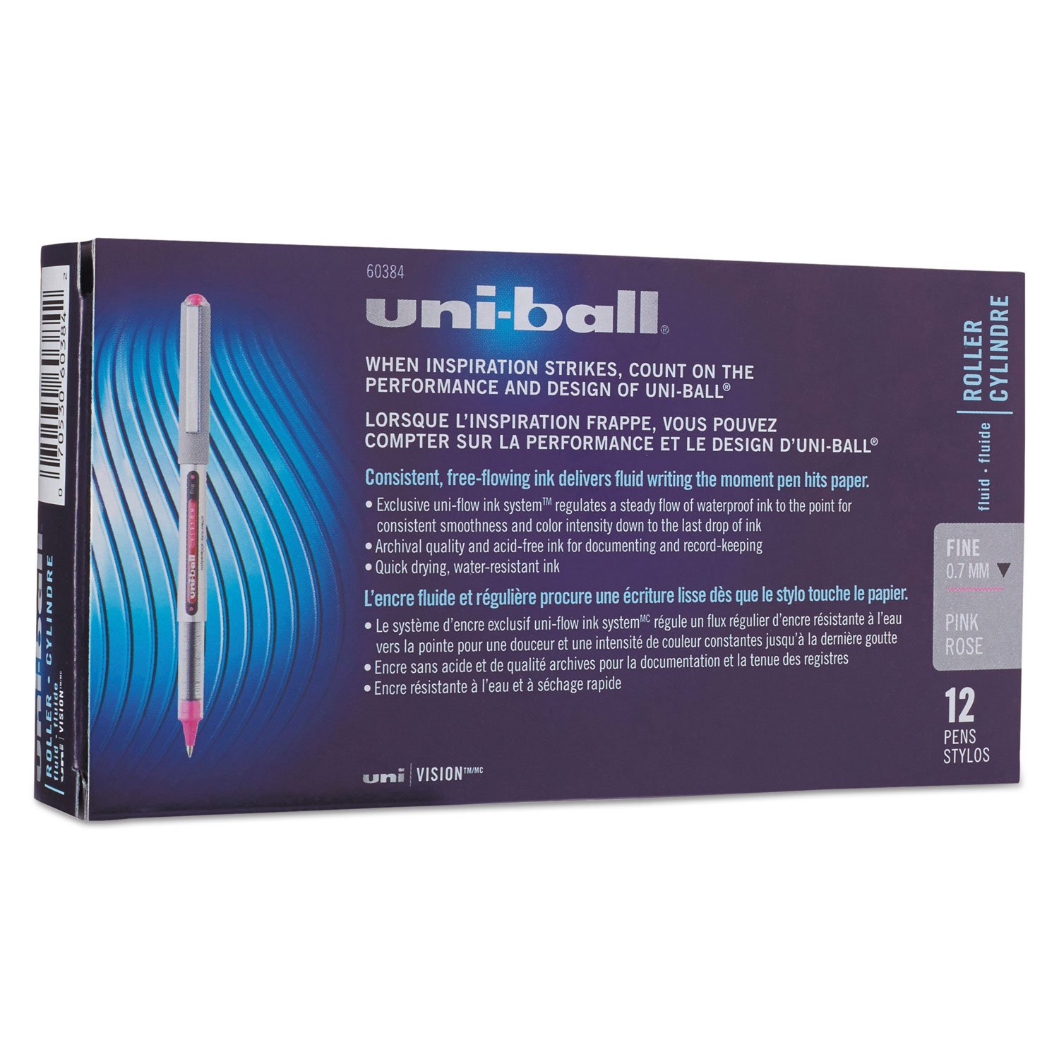 UNI-BALL – Roller Pen, Nonrefillable, 0.7 mm, passion Pink Ink, Sold as 1 each, san60384
