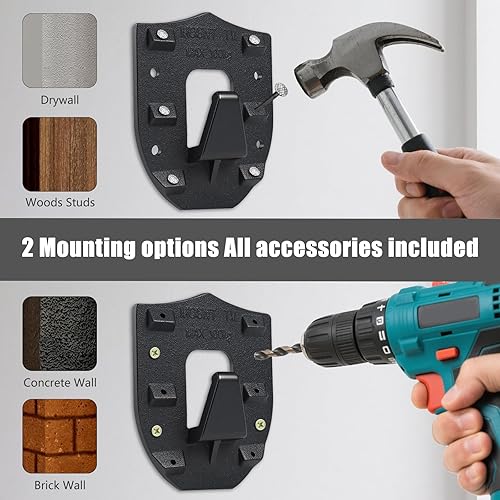 Miniatura 2 de Soporte de pared para TV de hierro fundido sin tachuelas, soporta hasta 400 libras, se adapta a televisores de 20 a 100 pulgadas, instalación sin