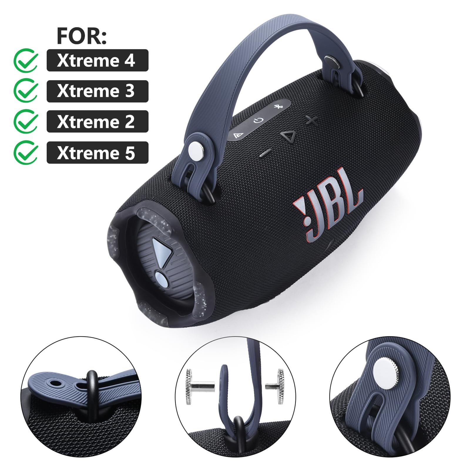 Dragonne en silicone Bluetooth JBL Xtreme 4/3/2, sangle portable antidérapante, douce pour la peau (bleu)